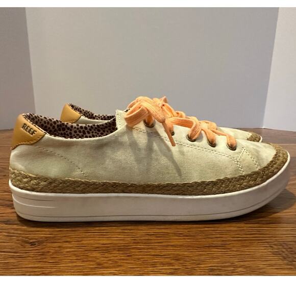 Reef Women's Cushion Sunset Casual Lace Up Shoes Washed Sand Size 9 - Picture 2 of 9